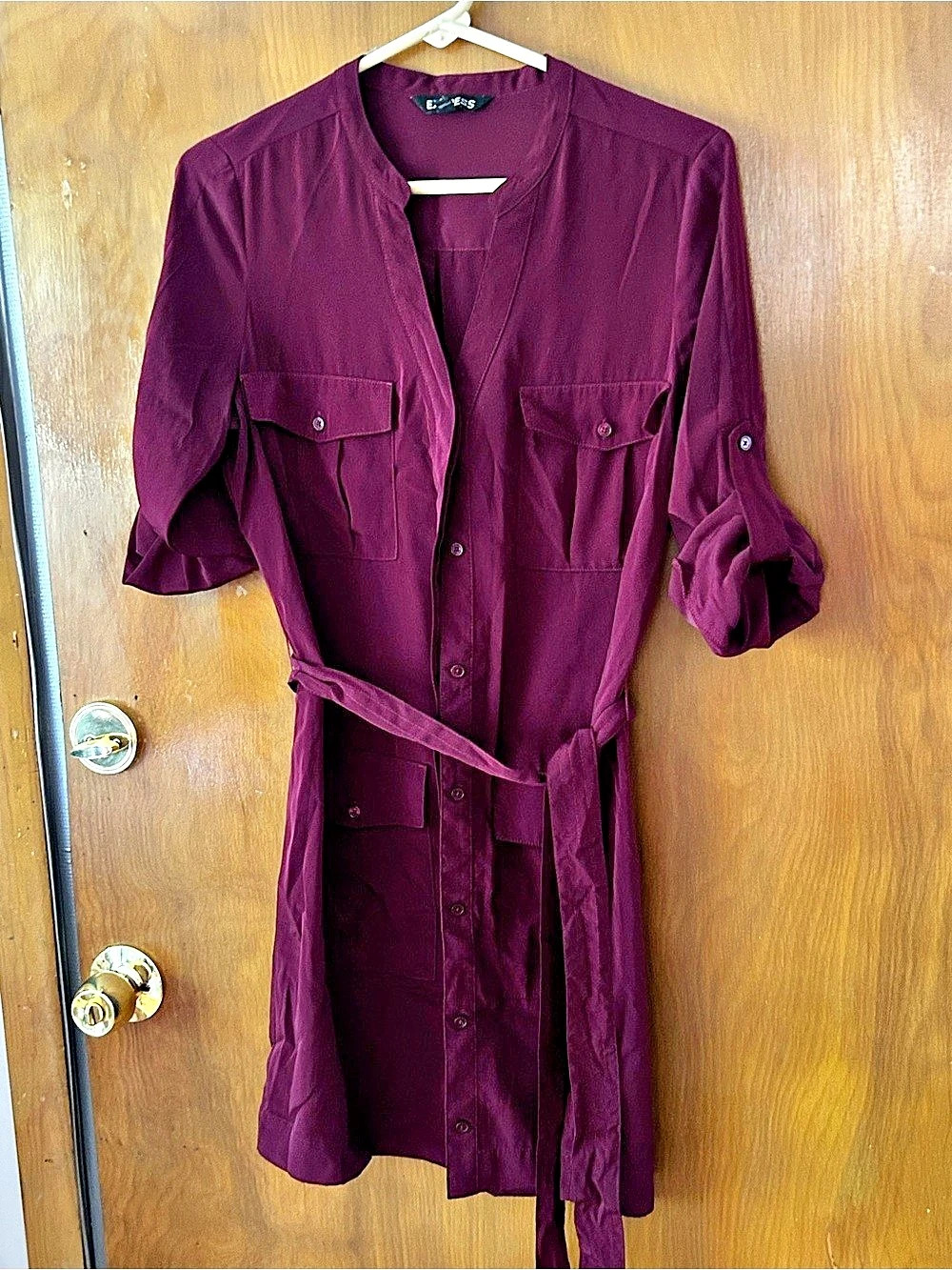 Express Utility Mini Dress in Burgundy Size Small